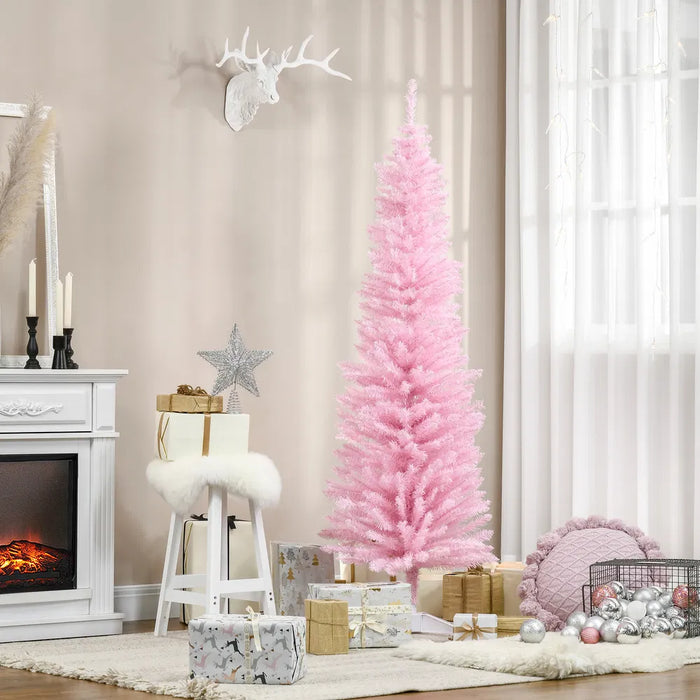 Heat Grove 6 ft Pink Pencil Christmas Tree, Unlit and Ready to Style