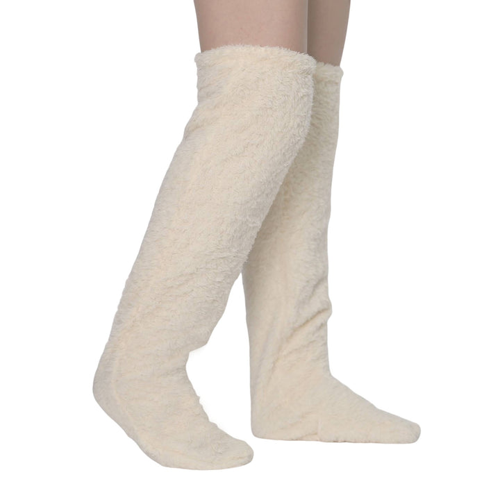 Fuzzy lilac over-the-knee plush socks