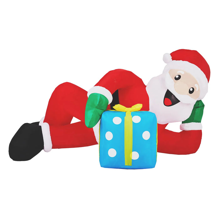 Heat Grove 7 ft Inflatable Lying Santa with Gift Box