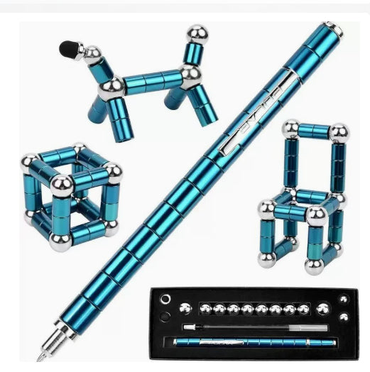 Magnetic fidget pen built into a shape