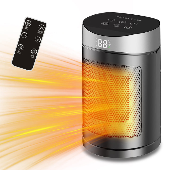 Black and gold oscillating tower heater