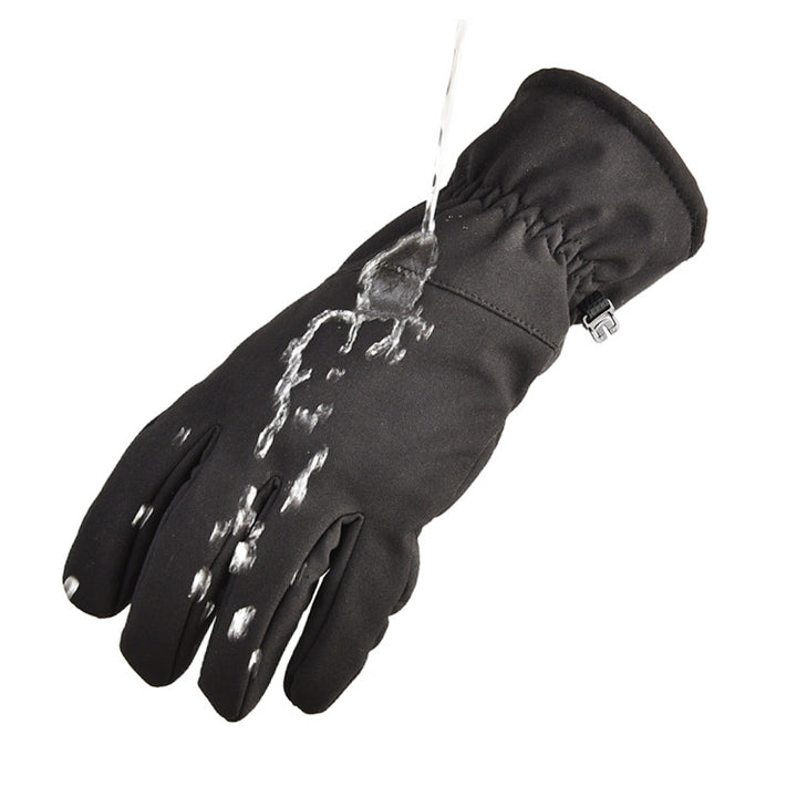 Black softshell winter gloves