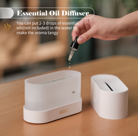 Ultrasonic Flame Light Aroma Diffuser with 7-Color Mist