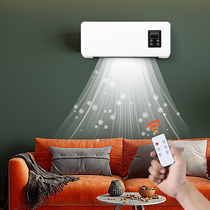 White wall fan heater with towel rail