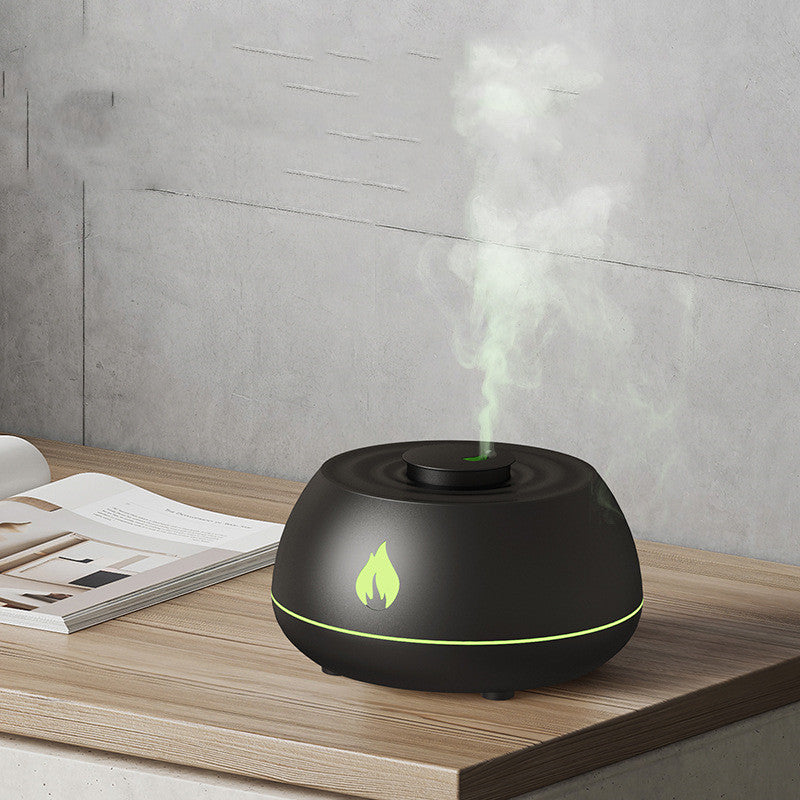 Flame Humidifier with Directional Spray and 7 Color Lights
