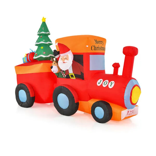 Heat Grove 8.6 ft Inflatable Christmas Train with Santa and Reindeer