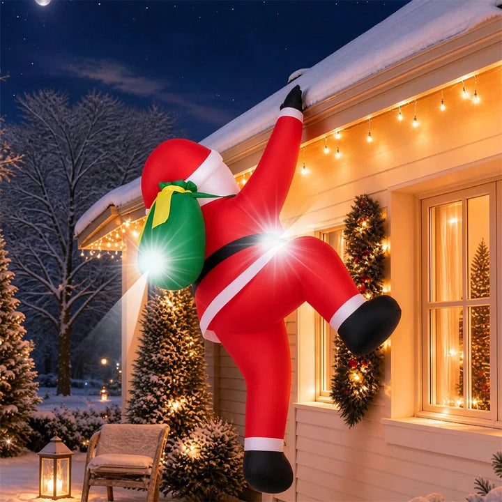 Inflatable Santa climbing with gift bag