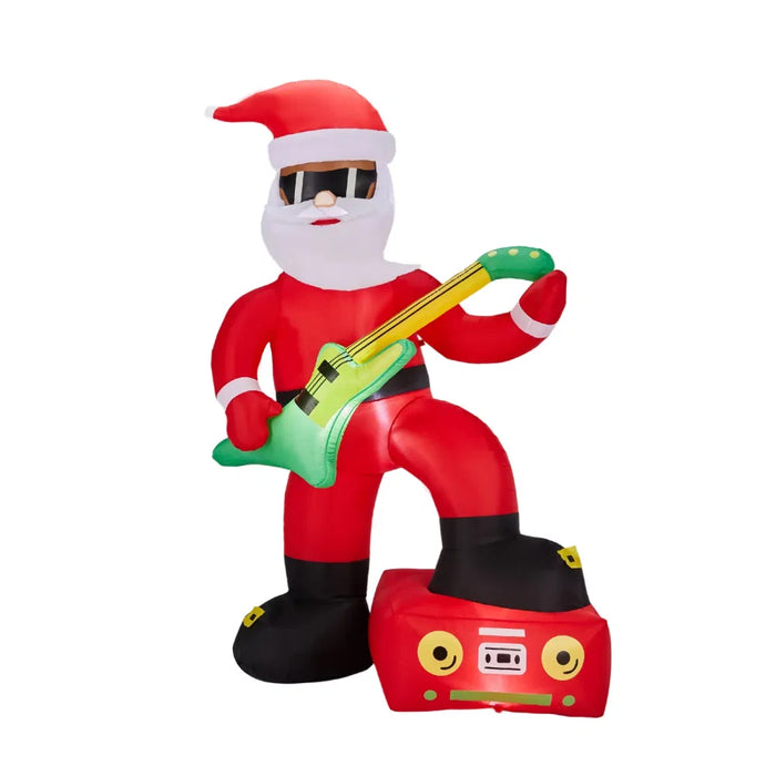 Heat Grove 7.5 ft Inflatable Rock and Roll Santa with Guitar