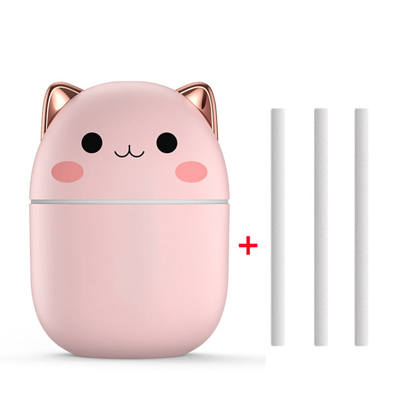 Cute Cat Air Humidifier, Ultra-Silent USB for Bedroom and Car