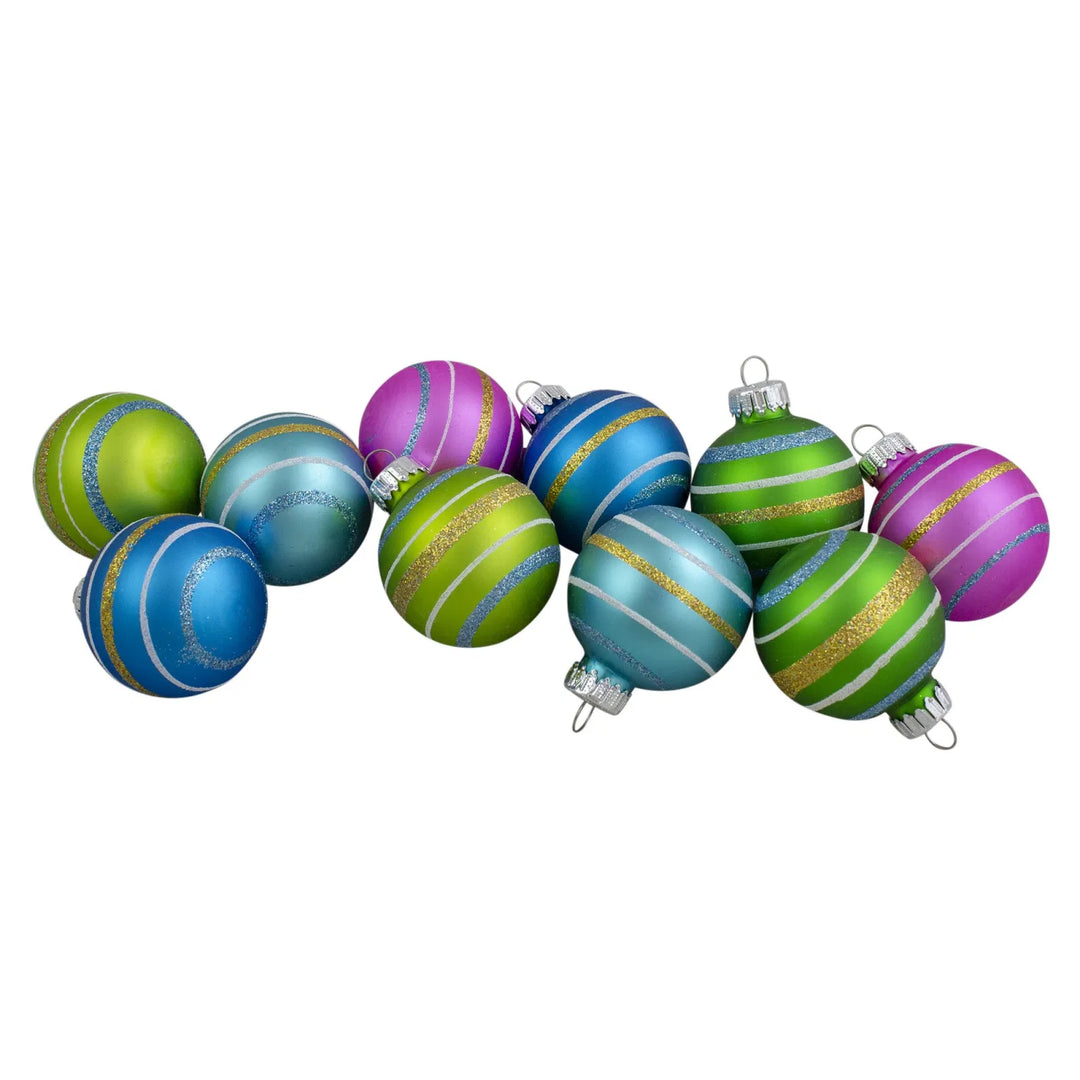 Matte glass Christmas balls with glitter