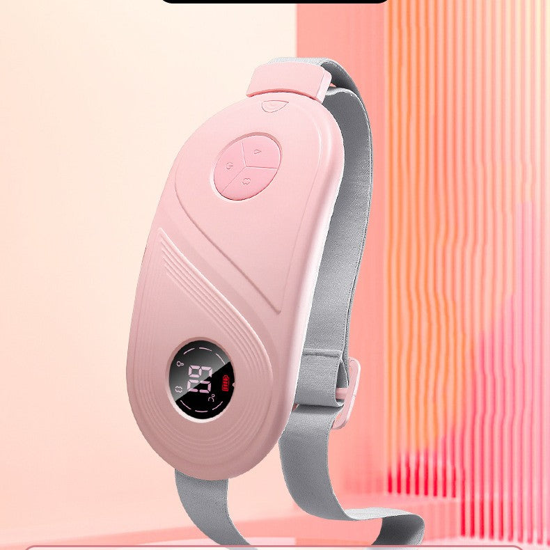 White USB heated waist belt with display
