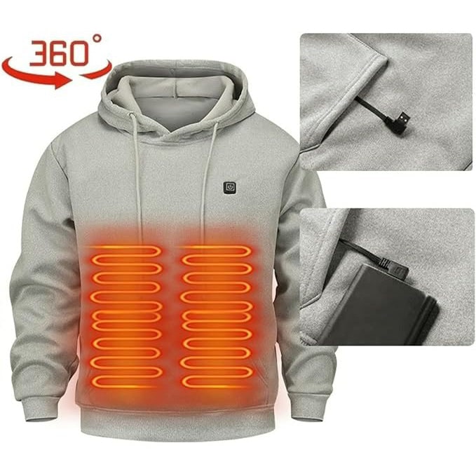 Heat Grove™ Full-Zip Heated Hoodie with 3 Temperature Levels