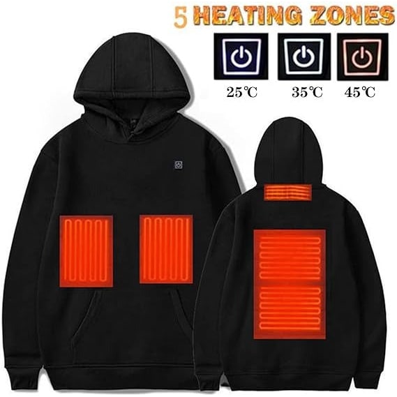 Heat Grove™ Full-Zip Heated Hoodie with 3 Temperature Levels