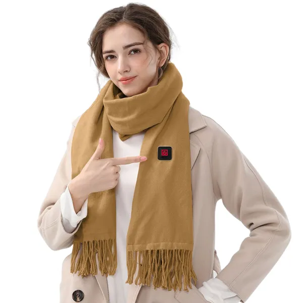 USB Heated Fleece Scarf with Three Adjustable Heat Levels