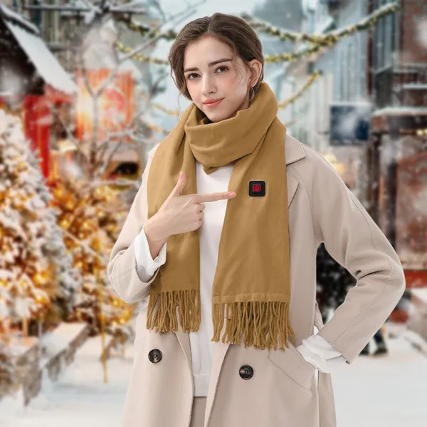 USB Heated Fleece Scarf with Three Adjustable Heat Levels