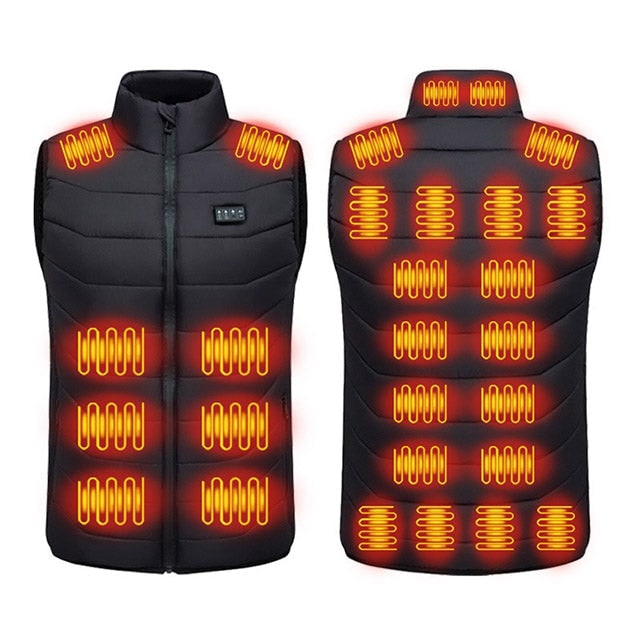 USB-Powered Heated Vest with Quilted Design and Multiple Heating Zones