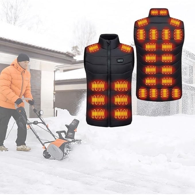 USB-Powered Heated Vest with Quilted Design and Multiple Heating Zones