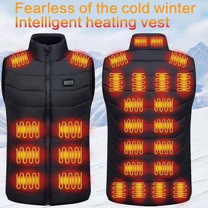 USB-Powered Heated Vest with Quilted Design and Multiple Heating Zones