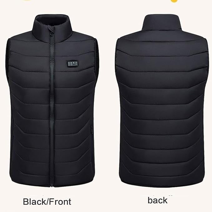 USB-Powered Heated Vest with Quilted Design and Multiple Heating Zones