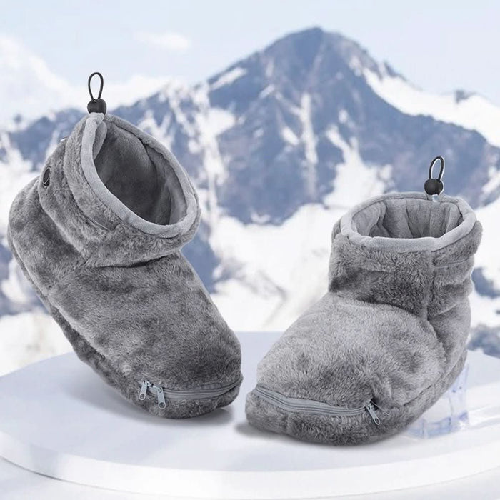 Heat Grove™ USB Heated Plush Bootie Slippers with Arch Support