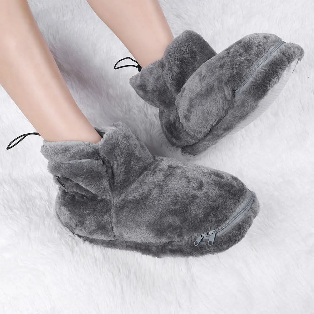 Heated Winter Slippers with USB Warming Plush Bootie and Arch Support