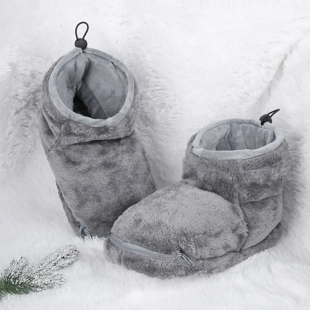 Heated Winter Slippers with USB Warming Plush Bootie and Arch Support