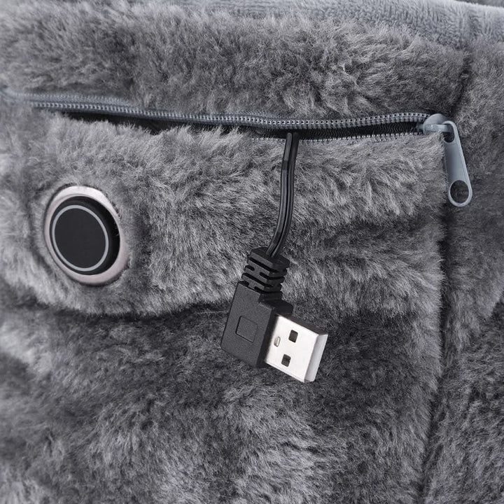 Heated Winter Slippers with USB Warming Plush Bootie and Arch Support
