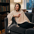 Heat Grove™ Heated Cotton Shawl Blanket with 8 Heating Zones and USB Power