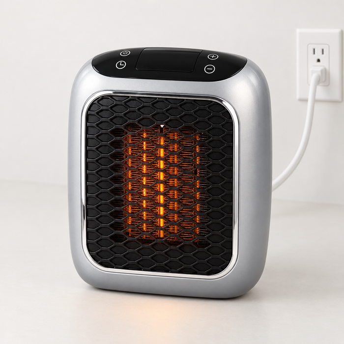 Heat Grove Mini Wall Plug Heater with Digital Display and Remote