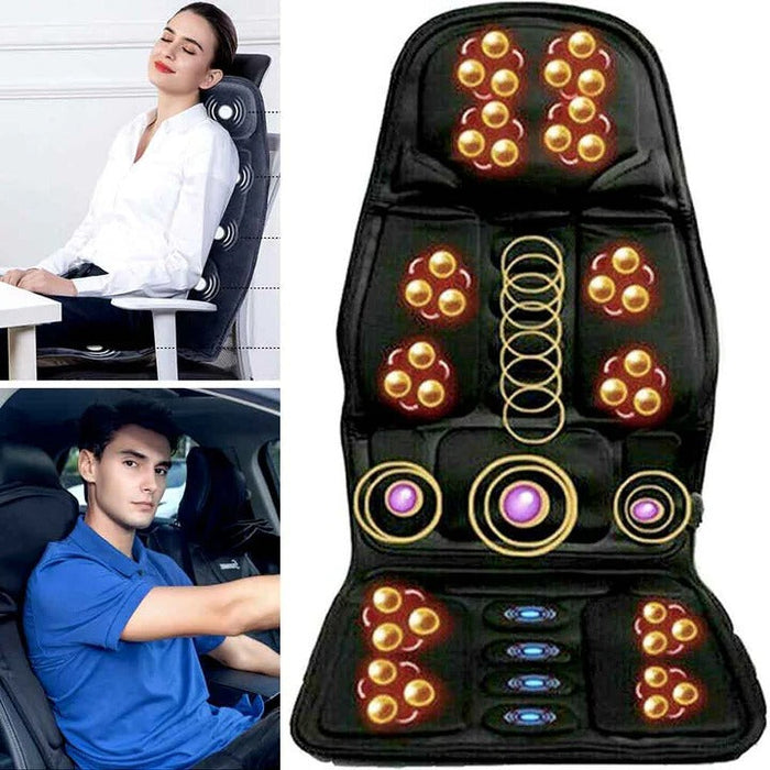 Heat Grove™ Massage Seat Cushion with Heated Neck Pillow and Remote