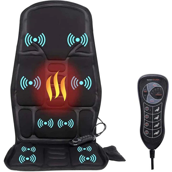 Heat Grove™ Massage Seat Cushion with Heated Neck Pillow and Remote