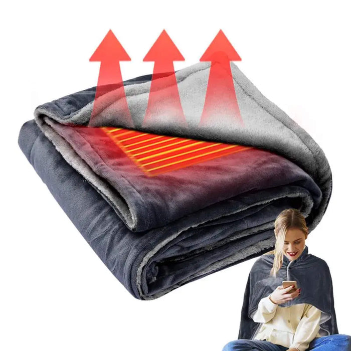 Heat Grove™ Wearable Heated Throw Blanket with 3 Heat Levels