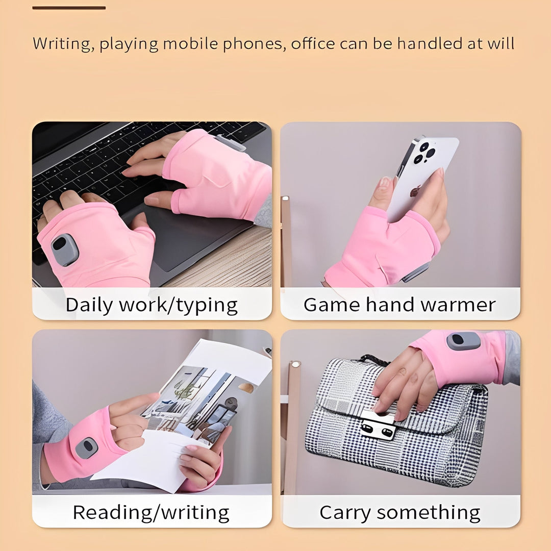 USB Rechargeable Heated Gloves Fingerless Design