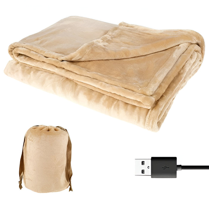 Heat Grove™ Cordless Flannel Heated Throw, USB Powered
