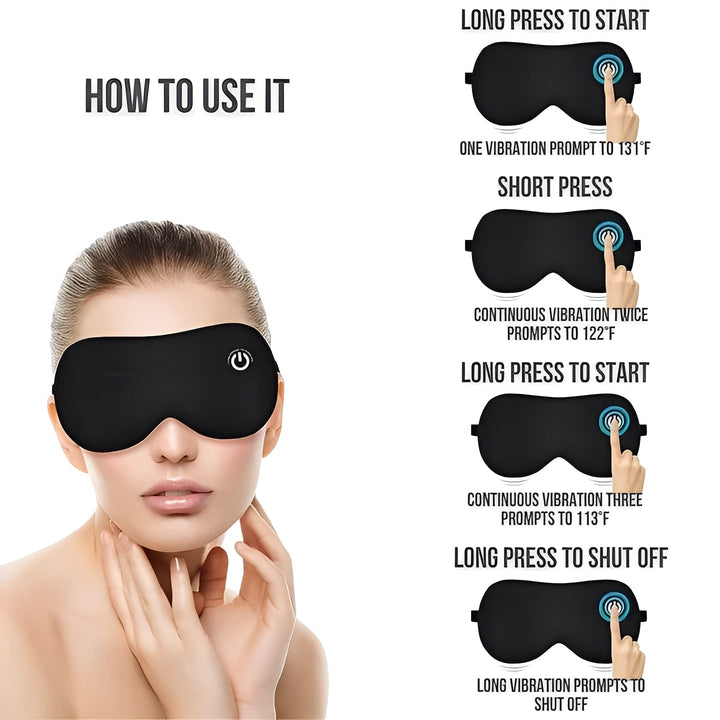 Cordless Heated Eye Mask With Graphene Pad and Silk Cover