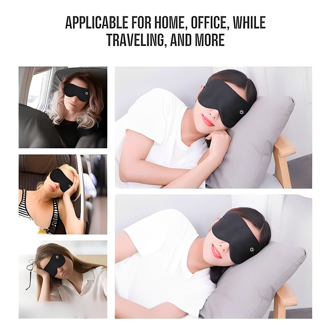 Cordless Heated Eye Mask With Graphene Pad and Silk Cover