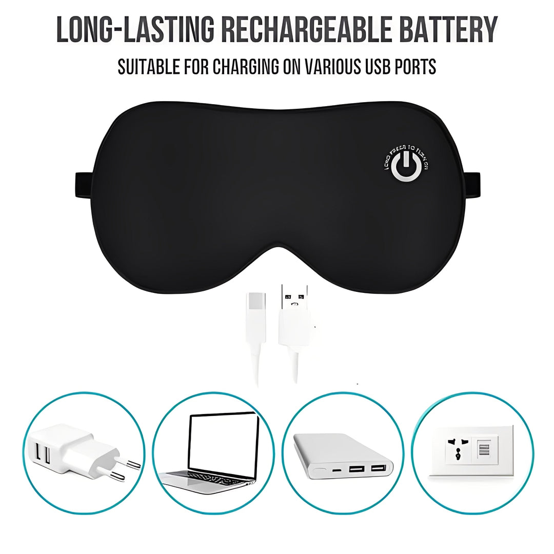 Cordless Heated Eye Mask With Graphene Pad and Silk Cover