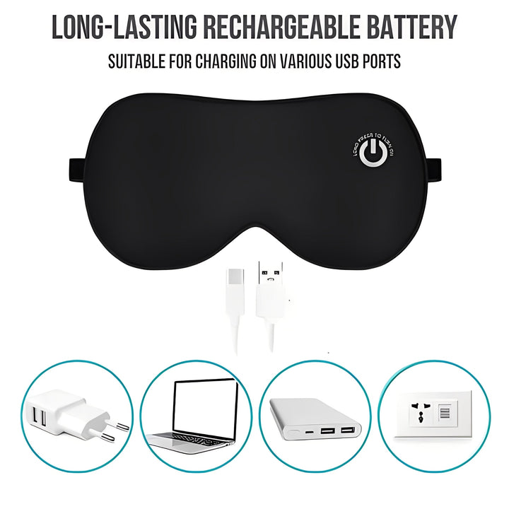 Cordless Heated Eye Mask With Graphene Pad and Silk Cover