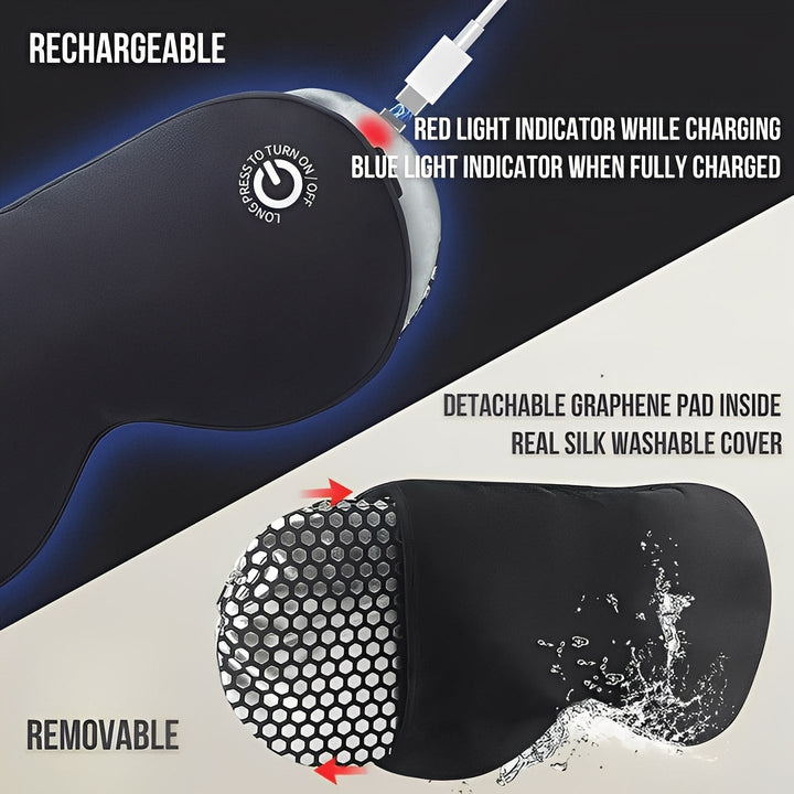 Cordless Heated Eye Mask With Graphene Pad and Silk Cover
