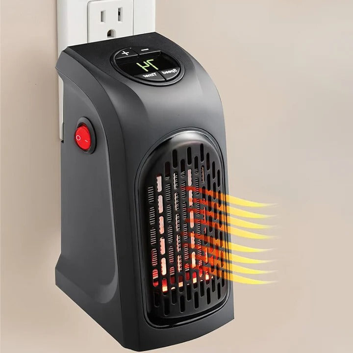 400W Plug-In Ceramic Heater with Thermostat and Timer – Heat Grove