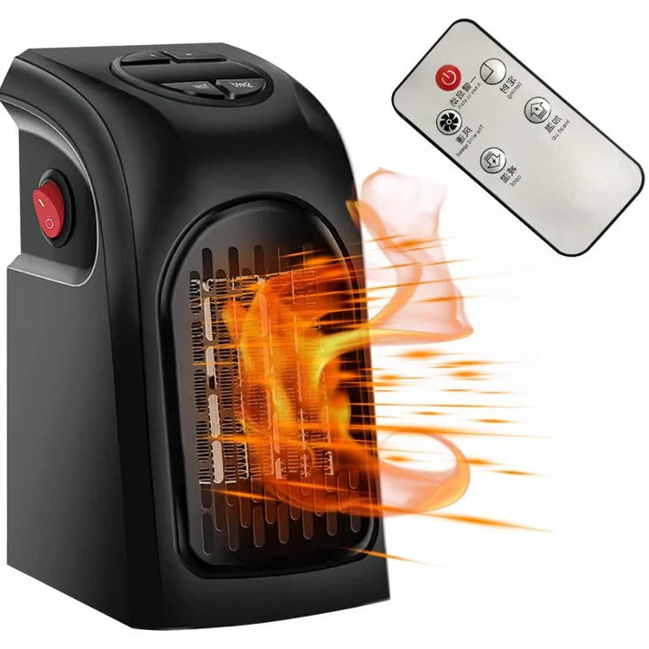 400W Plug-In Ceramic Heater with Thermostat and Timer – Heat Grove