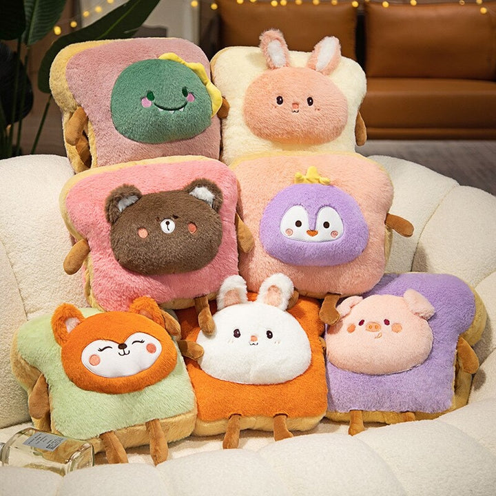 Heat Grove™ Fluffy Toast Plushie Hand Warmer, Kawaii Animals