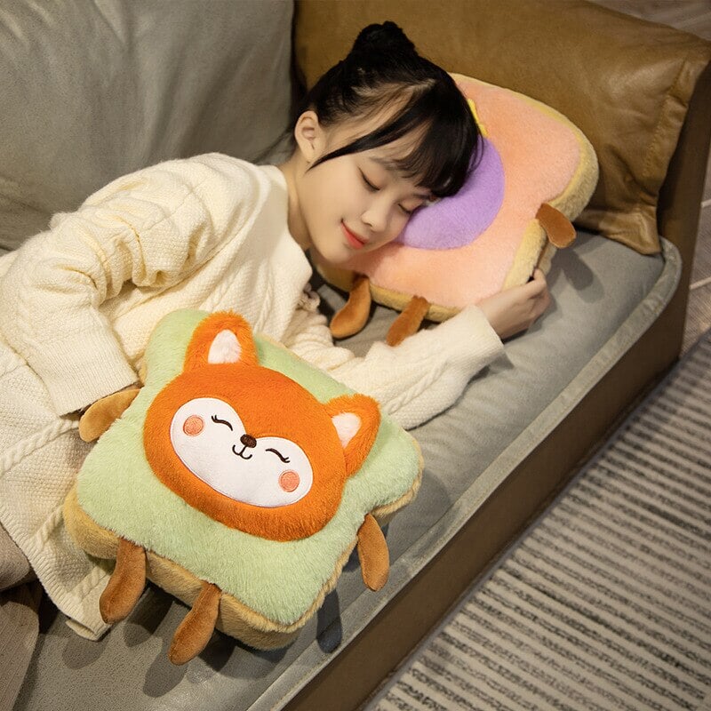 Heat Grove™ Fluffy Toast Plushie Hand Warmer, Kawaii Animals