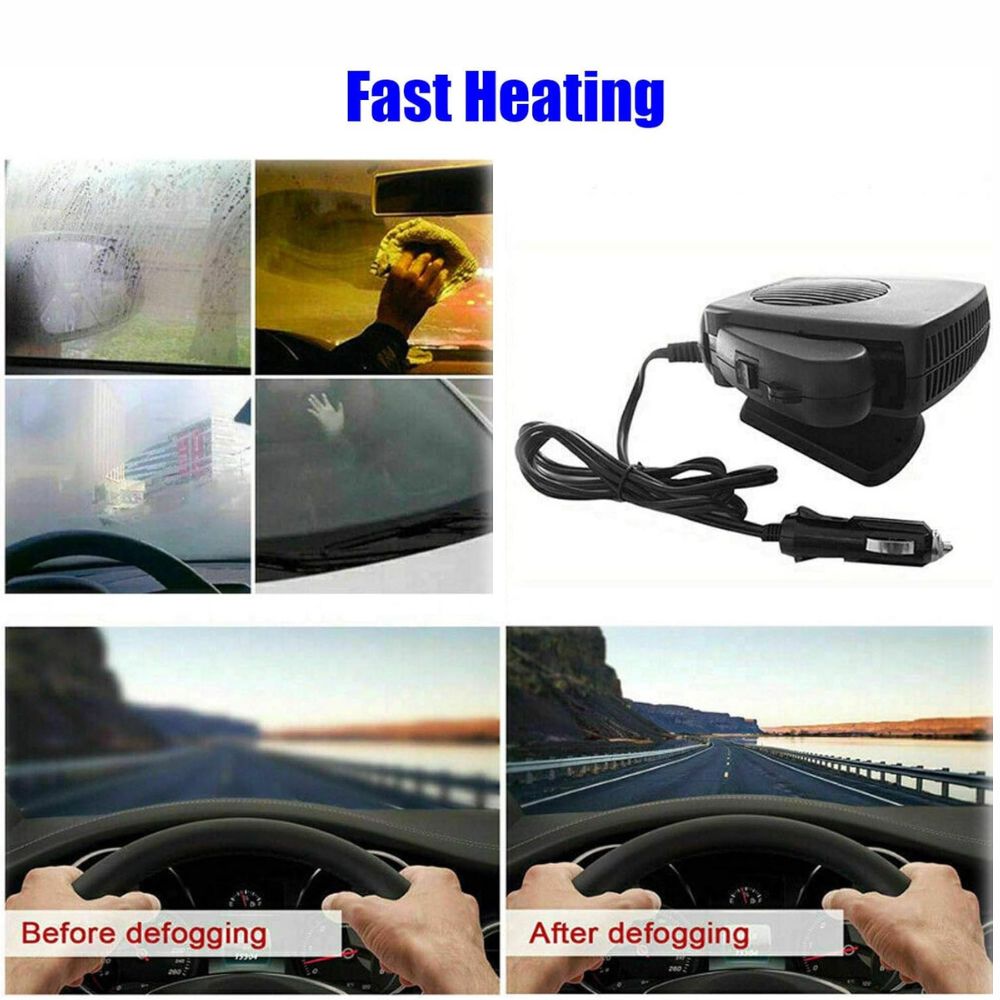 12V Car Heater Fan – 150W/300W Portable Ceramic Auto Heater for Fast Defrost &amp; Heating