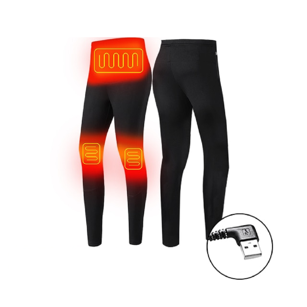 Electric Heated Long Johns Thermal Underwear Set with USB Power and Flatlock Seams