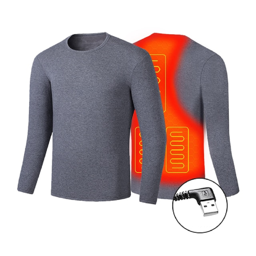 Electric Heated Long Johns Thermal Underwear Set with USB Power and Flatlock Seams