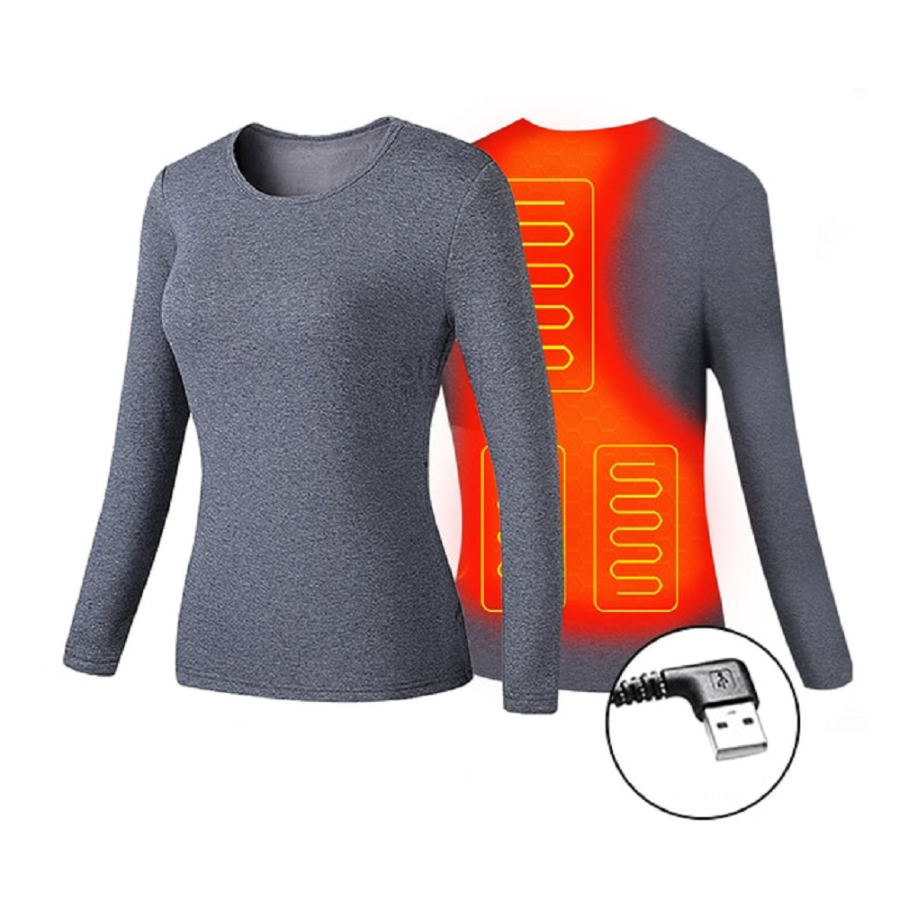 Electric Heated Long Johns Thermal Underwear Set with USB Power and Flatlock Seams