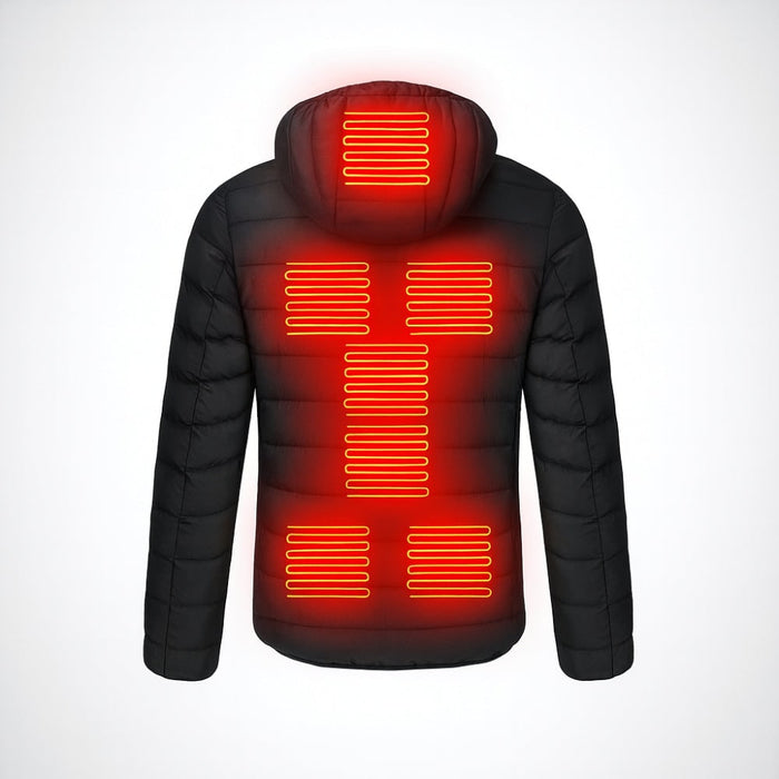 Heat Grove™ Men's Heated Puffer Coat with Hood and Temp Control