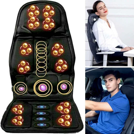 8 Mode Massage Seat Cushion with Heated Back-Neck Pillow for Car &amp; Home