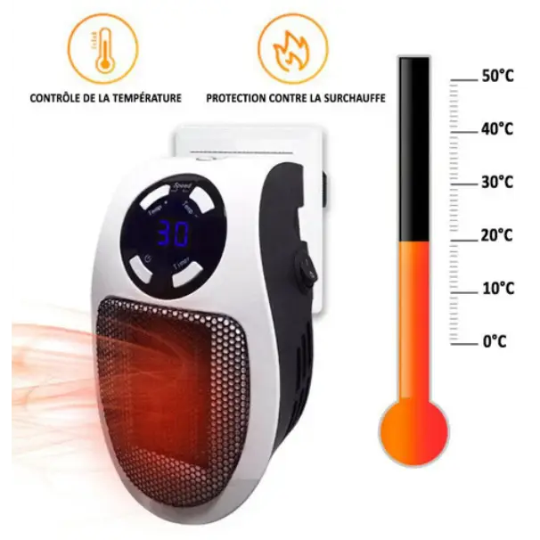 Heat Grove™ Ultra-Compact Ceramic Heater with Thermostat & Timer